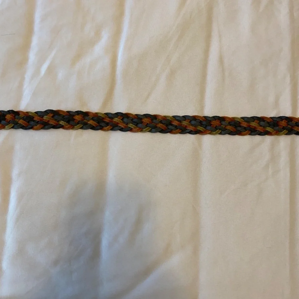 Vintage Rainbow Leather Braided Belt- ML‎